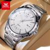 OPK Men's Retro 40mm Stainless Steel Belt Silver Black Quartz Watch Simple Sport Fashion Style with Luminous Calendar Waterproof