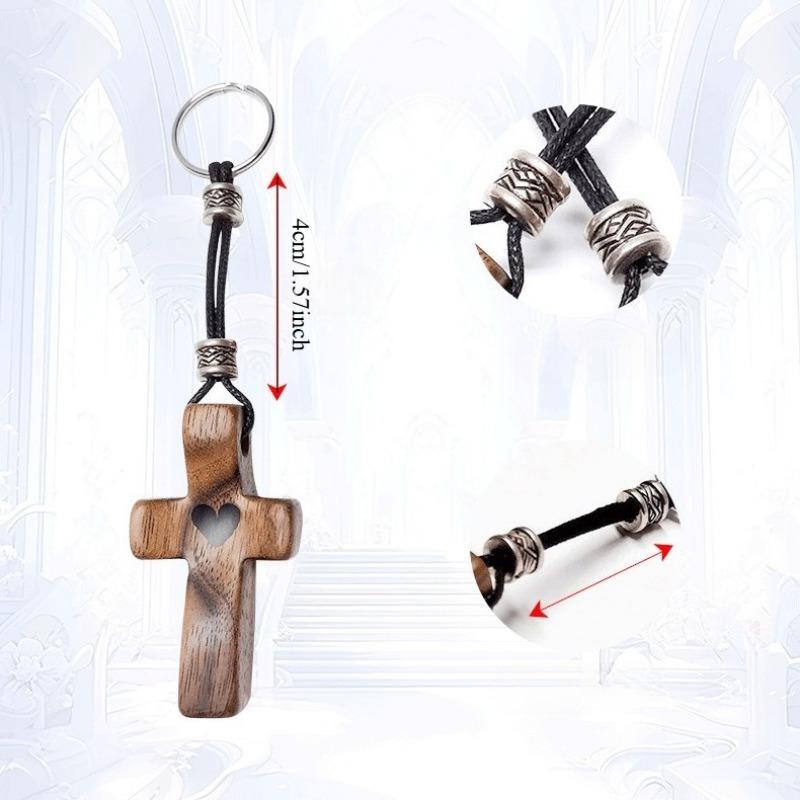 1PC Black Walnut Thumb Cross CNC American Solid Wood Handle Crossmy Wooden Cross