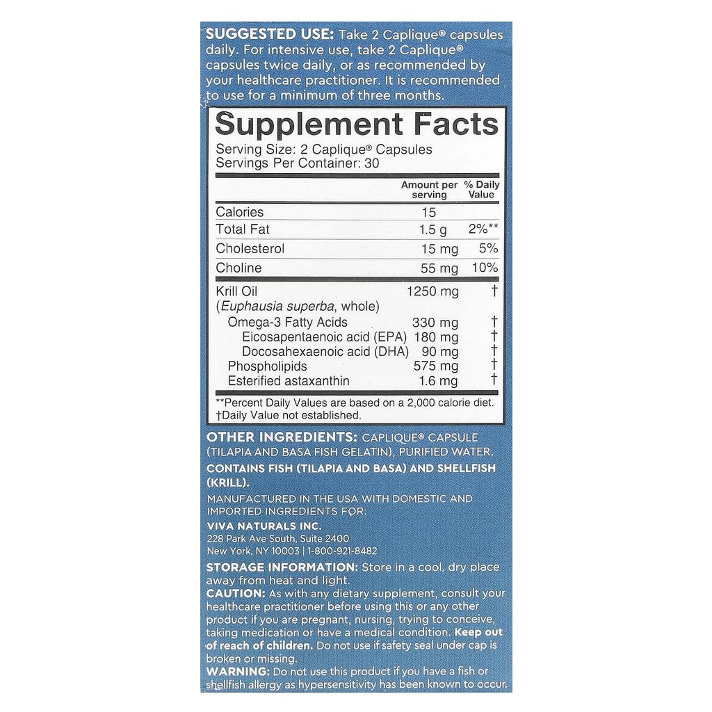 Antarctic Krill Oil with Astaxanthin, 625Mg, 60 Caplique Capsules