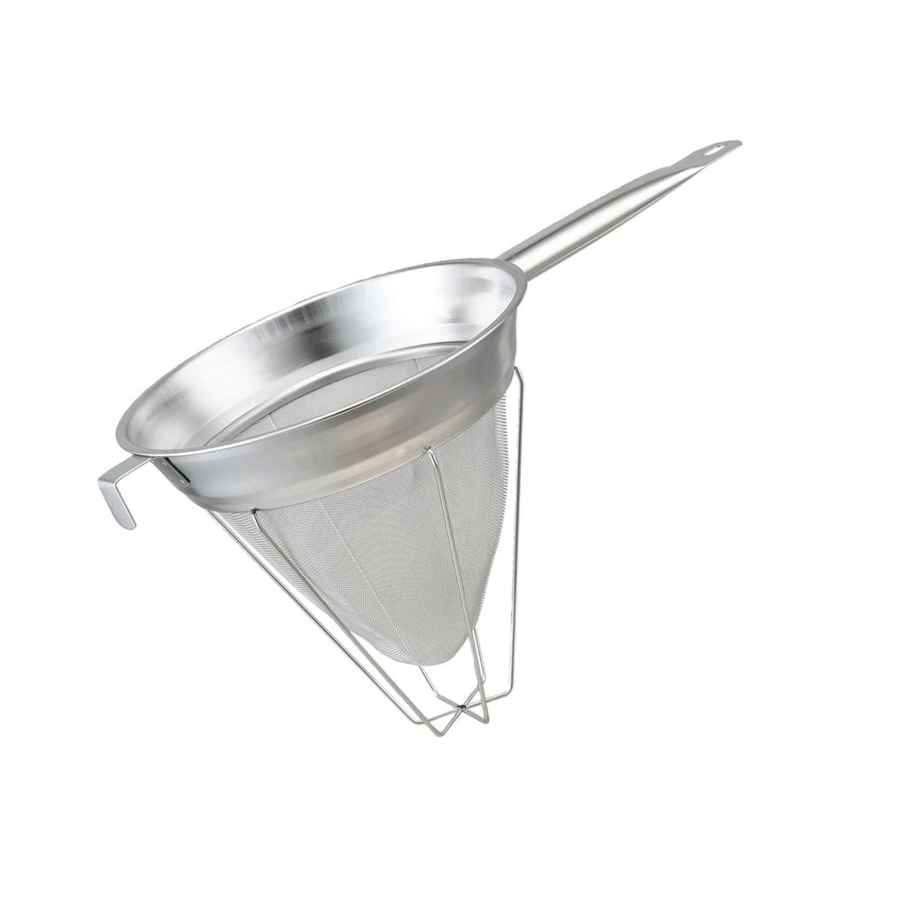 Feinmaschiger konischer Sieb aus Edelstahl, verstärktes Brühesieb mit Griff für Tee, Kaffee und Suppen-Filtration