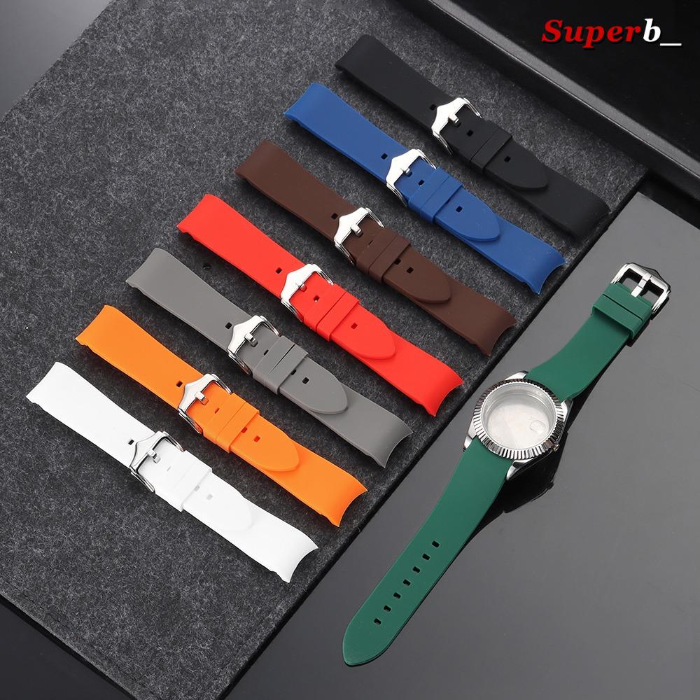 Zakrzywiony Gumowy Pasek do Zegarka 18mm 19mm 20mm 21mm 22mm 24mm Paski do Rolex do Seiko Sporty Nurkowe Miękki Silikonowy Bransoleta Pasek