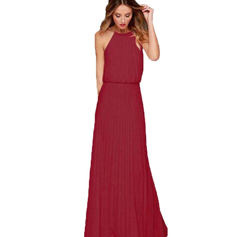 Long Halter Women Maxi Dress Evening Party Gown Wedding Bridesmaid Beach Holiday