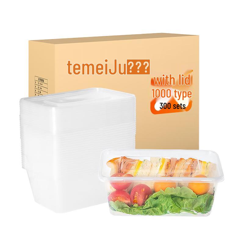 Temaiju Disposable Rectangular Food Containers with Lids