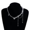 Trend Wedding Party Jewelry Irregular Stone Choker Necklace For Women Elegant Tassels Heart Pendant Necklaces Valentine's Gift