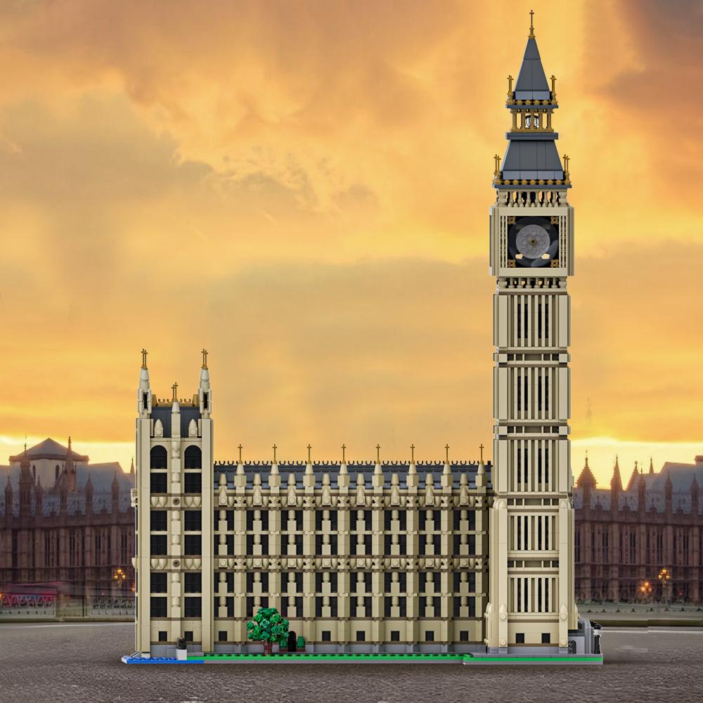 MOC Big Ben Modular Building Blocks Model London Big Ben Famous Street View Architecture Bricks Assembly Toys Kids Birthday Gift