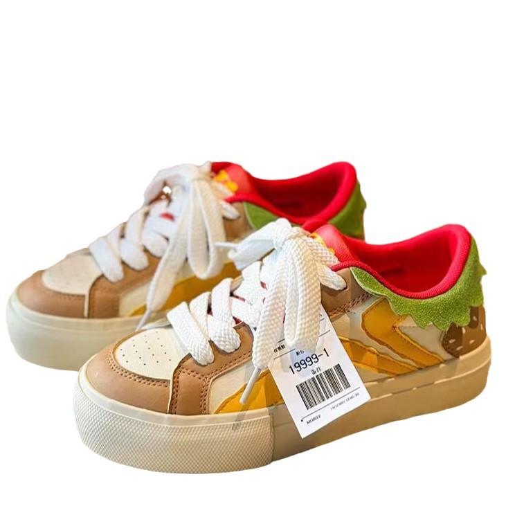 Thick baseplate shoes women's autumn new niche original burger shoes versatile American casual bread shoes