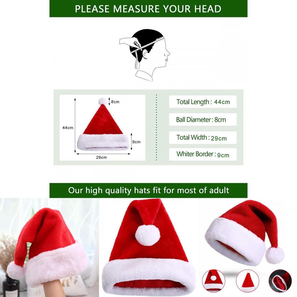 Classic Red And White Unisex Christmas Hat For Adults And Kids Holiday Party