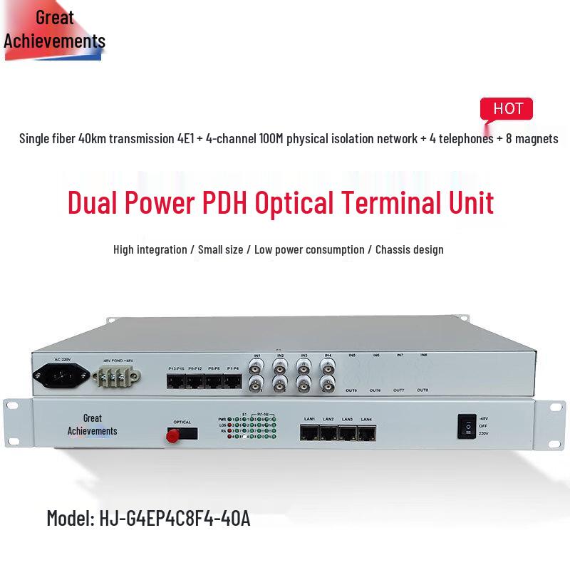 Hongji HJ-G4EP4C8F4 Multi-Service Fiber Optic Multiplexer