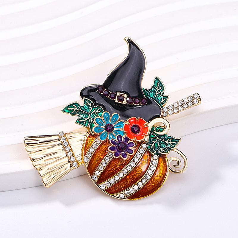 

Trendy Halloween Pumpkin Ghost Bat Brooches Pins Charm Hat Clothes Accessories Toy