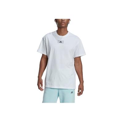 Letter Logo Round Neck Casual Loose Short Sleeve T-Shirt Men Tops White HN0977