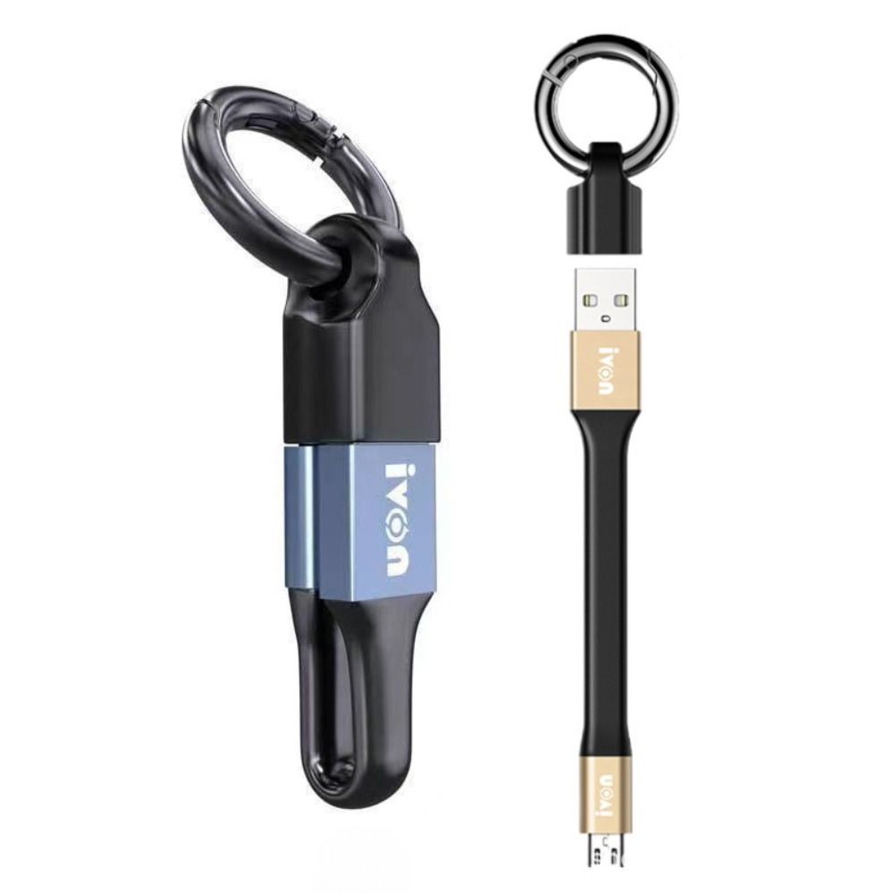 

New Short Keychain USB Data Cable 3.1A Max Fast Charging Cable Micro Type-C To USB A Phone Charger Cord For Smart Phone Tablet