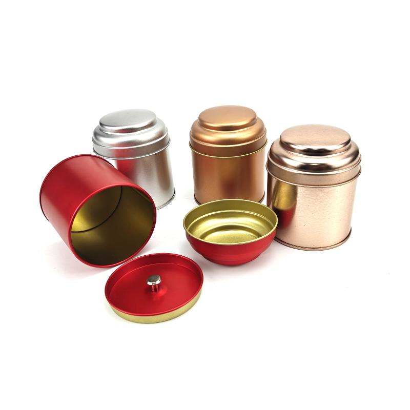 50G Small Tea Tins Canister With Airtight Double Lids,Mini Tin Can Box And Small Round Kitchen Canisters For Tea