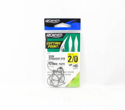 Owner Hak SSW Cutting Point Straight Eye Hook Rozmiar 2/0 Czarny (0298)