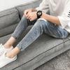 Men's Skinny Loose Ripped Jeans - Korean Style Trendy Beggar Pants, Slim Fit, 9-Point Length, Spring/Summer Collection