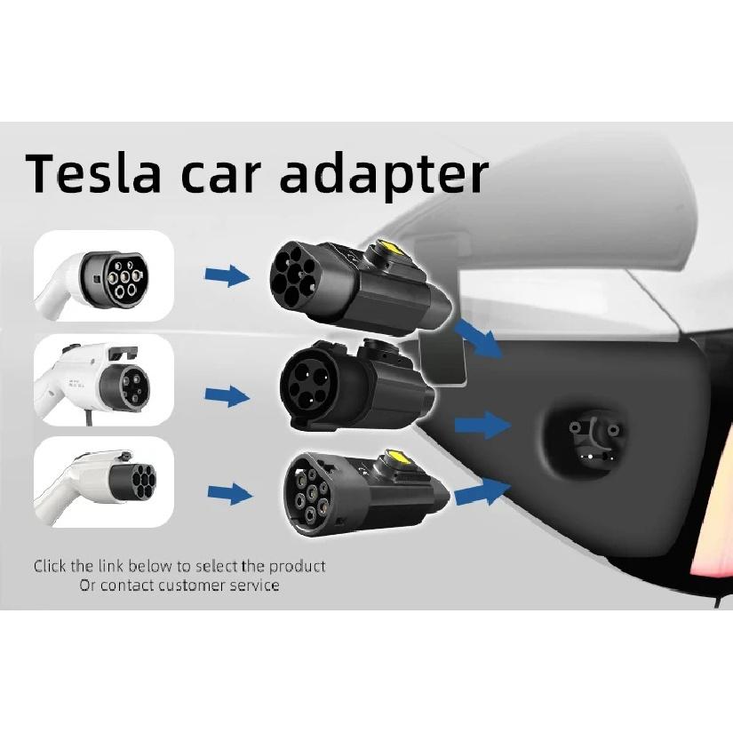 EVqiaoyi TYPE2 For Tesla Adapter 7.2kw TYPE2 Charging Pile to Tesla Car Charging Adaptor, Suitable for Model 3/Y/X/S