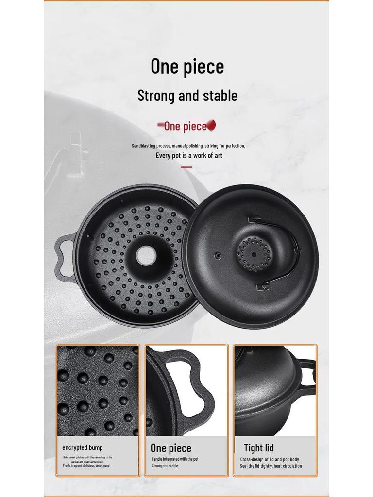 Thickened Cast Iron Sweet Potato Roasting Pot - Household Barbecue and Corn Machine