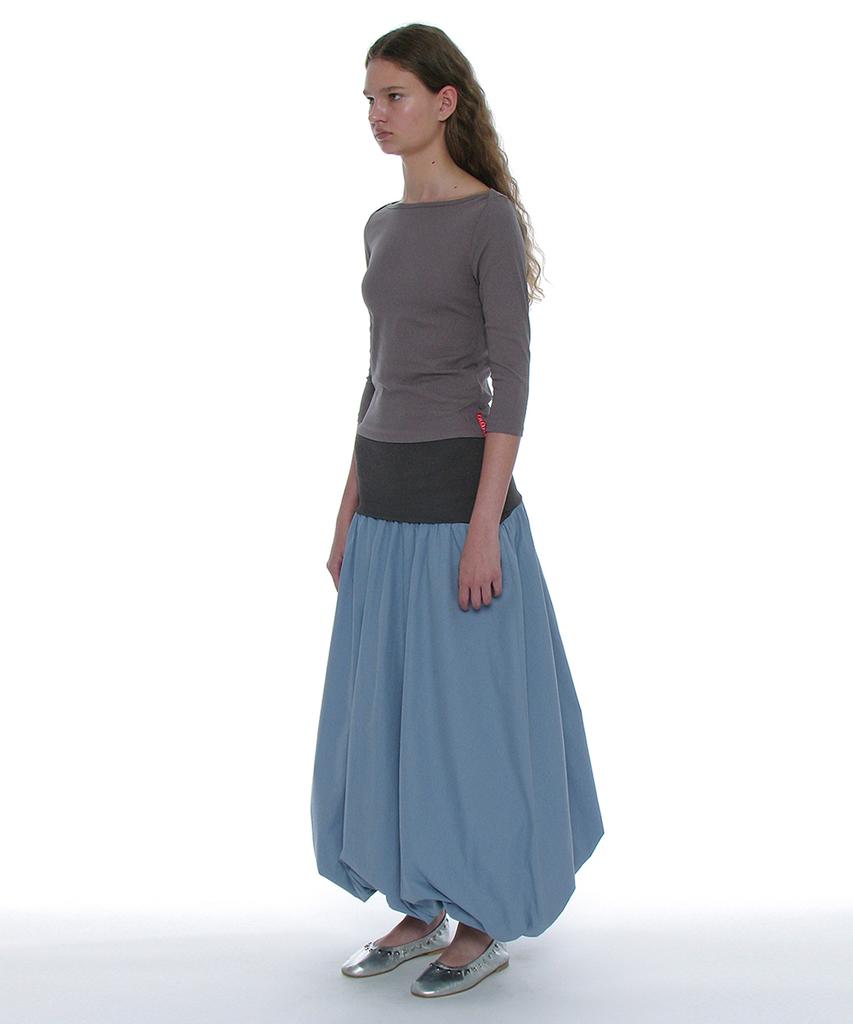 Partimento Woman 2-Way Puff Maxi Skirt_Pastel Blue