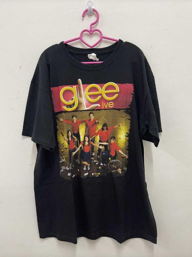 Футболка из хлопка с принтом, редкая, GLEE Live Tour, полный размер SB334 M