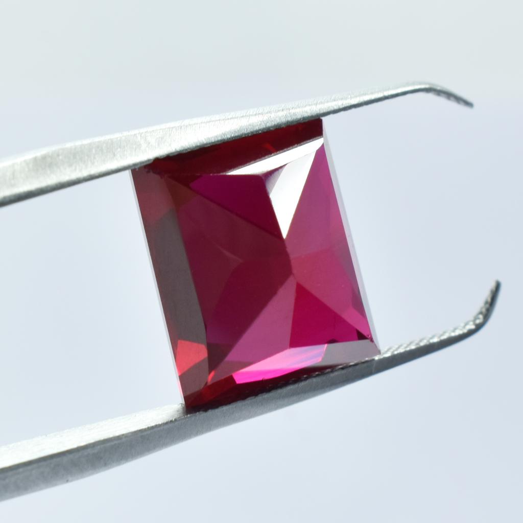 Red Ruby Loose Gemstone Unheated 15.25 ct Blood World Emerald Cut for Jewelry Making and Crafts