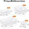 SMARTAKE 7-Piece Drawer Organizer with Non-Slip Silicone Pads, 4-Size Desk Drawer Organizer Trays Storage Tray for Makeup, Jewelries, Utensils In