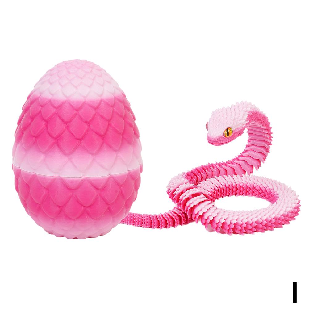 Toys 3D Printed Cool Snake Dragon Egg Multi-joint Novel Easter Hot-selling Gift Present Decompression Children's Desktop Decoration