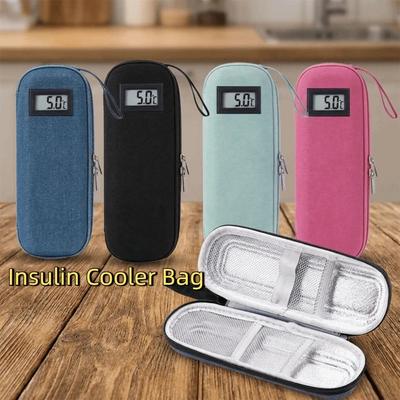 Oxford Cloth Insulin Cooler Bag Insulin Vial Protector Thermometer Display Insulin Vial Storage Case Waterproof