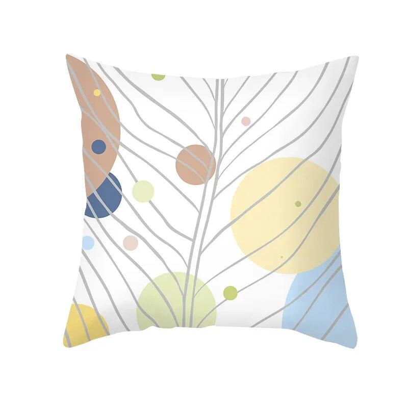 Office Green Tree Cushion Cover Living Room Luxury Pillow Nordic Style Small Fresh Yellow Leaf Pillowcase