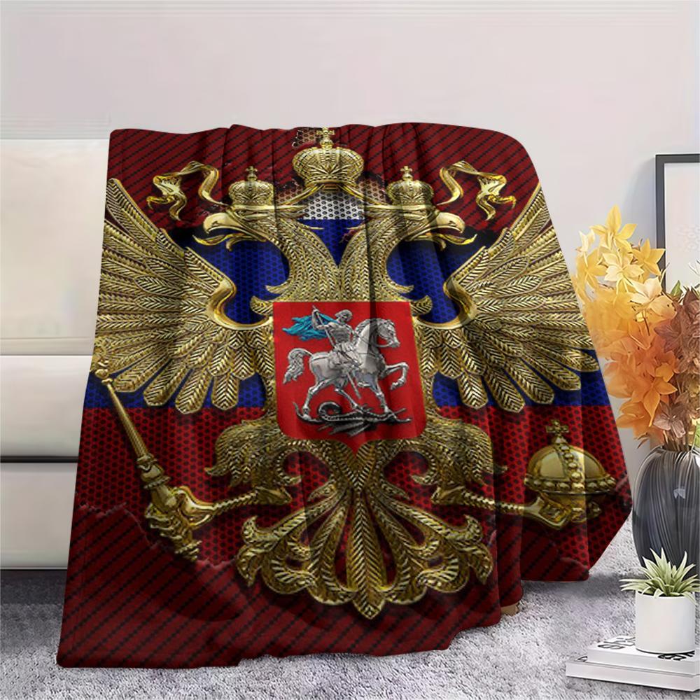 1PC Russian Double Print Flannel Blanket, High quality Comfortable for All Seasons, Home Decor, Warmth and Comfort, Perfect for Christmas Gifts138