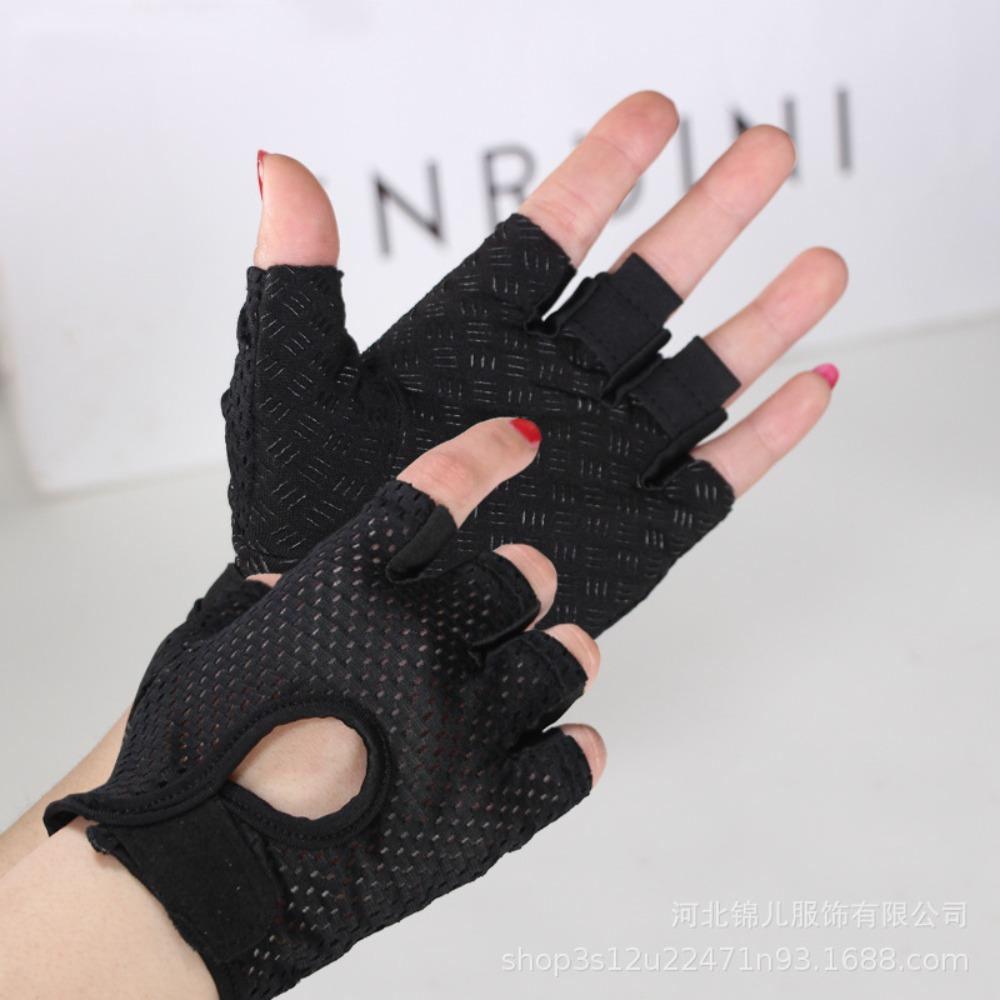 Half-finger Gloves Men's Fitness Gloves Couple's Mesh Breathable Outdoor Cycling Sports Gloves Women's Hair