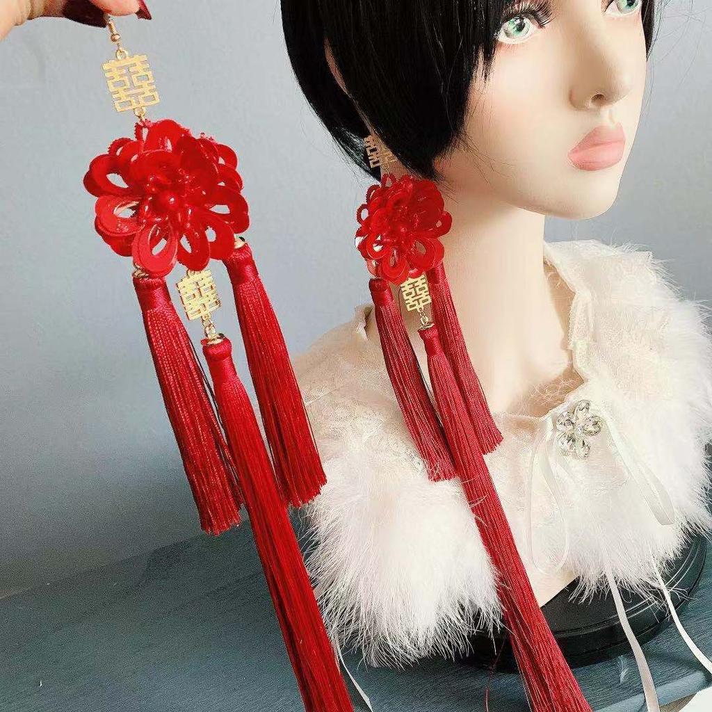 Bohemia Style Earrings Chinese Knot Lantern Pendant Long Tassel Earrings For Women Jewelry Accessories Christmas New Year Gift