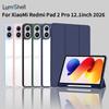 Case For Redmi Pad 2 Pro 12.1 Inch , Clear Transparent Back Shell, Tri-fold Stand Auto Wake/Sleep Acrylic Hard Cover