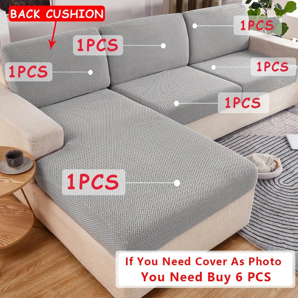 Thick Jacquard Sofa Seat Cushion Cover For Living Room Furniture Protector L-Shape Corner Sofa Cover Removable Seat Slipcovers
