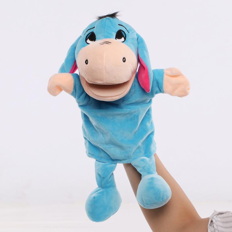 30cm Cartoon Animal Hand Finger Puppet Parent-child Game Plush Toys Doll Lion Elephant Deer Tiger Dog Pig Toy Children GIfts