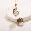 Chinese Peking Opera Mask Pendant Water Drop Evil Eye DIY Charms 3 Styles Stainless Steel Necklace Making Connector