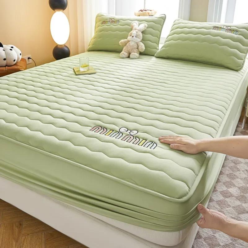 

Современное простое соевое хлопковое мультяшное вышитое покрывало на кровать, универсальное для четырех сезонов, однотонная нескользящая простыня без наволочки 48x74cm pillowcase