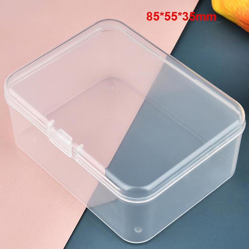 Mini Plastic Box Rectangular Transparent Packing Box Dustproof Durable Jewelry Id Card Parts Storage Box