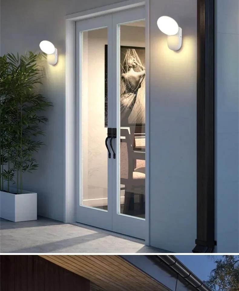 LED Simple and Bright Human Body Induction Wall Lamp Outdoor Waterproof Exterior Wall Lamp Villa Garden Balcony Terrace Lamp