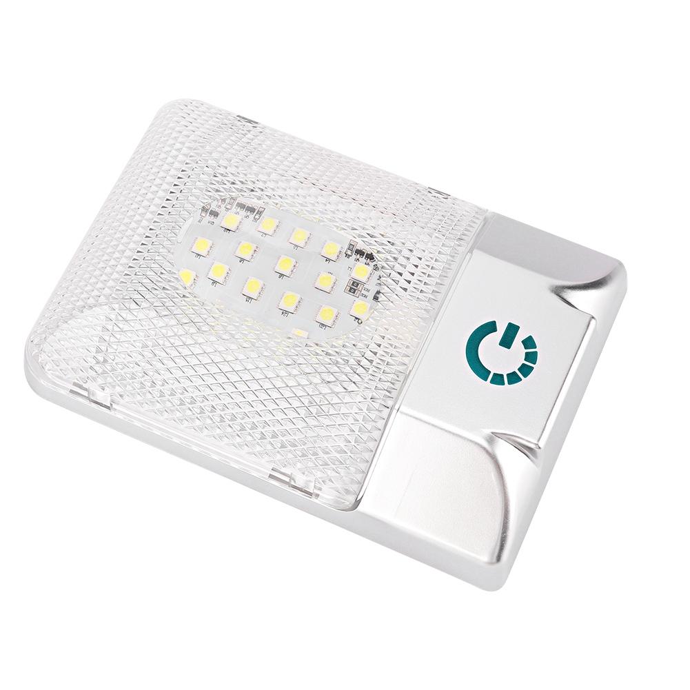 24 LED Boat RV Roof Dome Light With Touch Adjustable Switch White Lamp Ceiling Lighting