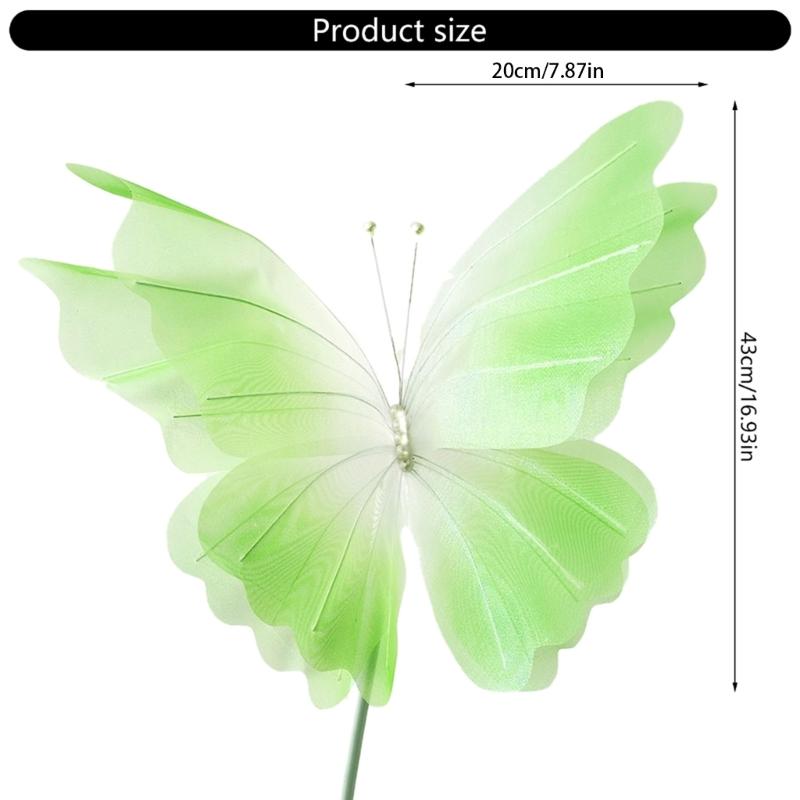 Large Handmade Gauze Butterfly Artificial Butterfly Ornament for Living Room Wall Window Garden Wedding Decoration