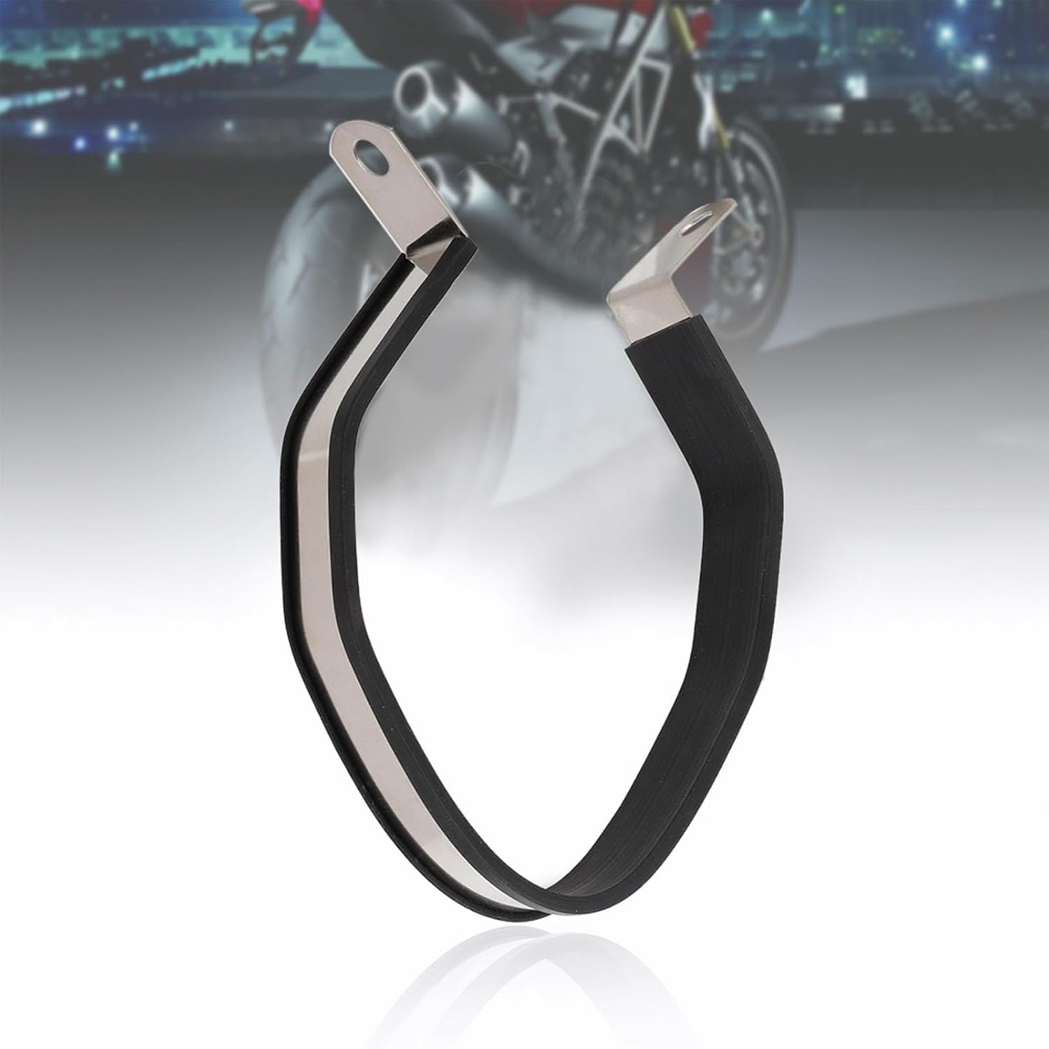 

Motorcycle Exhaust Clamp, Hexagon Muffler Pipe Silencer Hanger Mount Bracket Stainless Steel Motorcycle Clamp, Suitable for Many Car, Solid