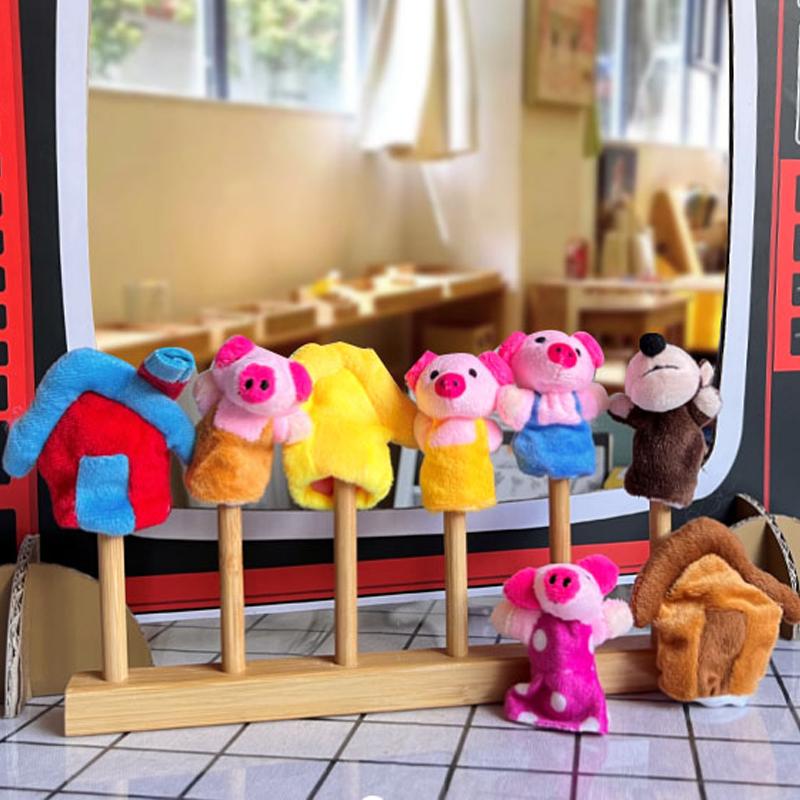 Baby Mini plush toys Plush Dolls Cartoon Animals Family Hand Puppet Cloth Theater Children Educational Toys for Kids TMZ