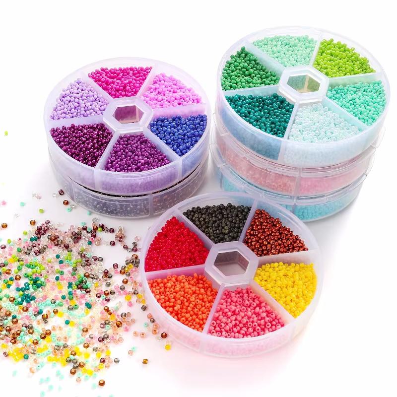 2mm Glass Seed Beads Kit Bracelet Making Kit Small Beads Assortment Colors Craft Loose Beads for Jewelry Making DIY Art Crafts