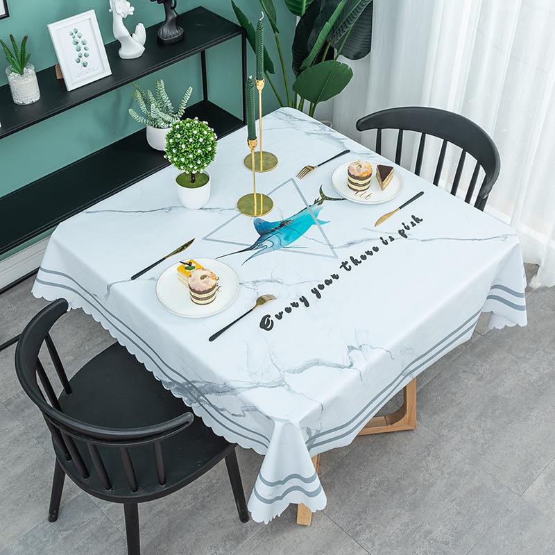 Nordic Square Tablecloth Waterproof, Anti-Scalding And Oil-Proof Pvc Tablecloth Ins Small Fresh Home Internet Celebrity Table Mat