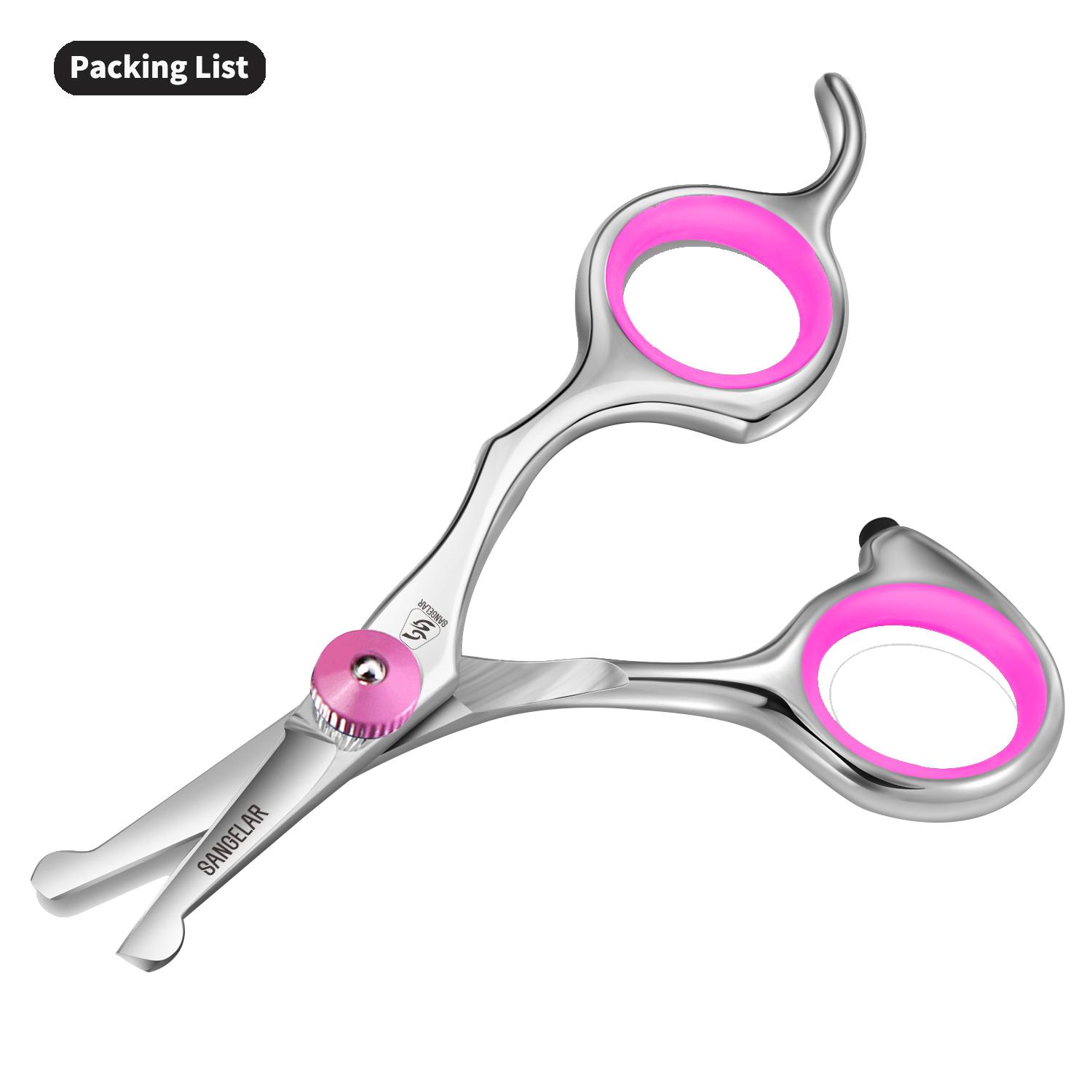 

Sangelar 4,5-дюймовые маленькие ножницы для стрижки волос, парикмахерские профессиональные ножницы для стрижки детей, семейные ножницы с безопасной головкой 4.5 Cutting розовый
