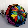 1pc Kindness Equality Automatic Folding Umbrella, 8-Rib Sturdy Canopy, Portable Travel Umbrella for Outdoor Use