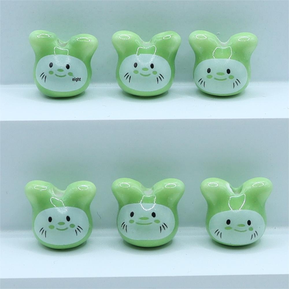 Cute Little Rabbit Glazed Ceramic Beads for DIY Jewelry and Accessories