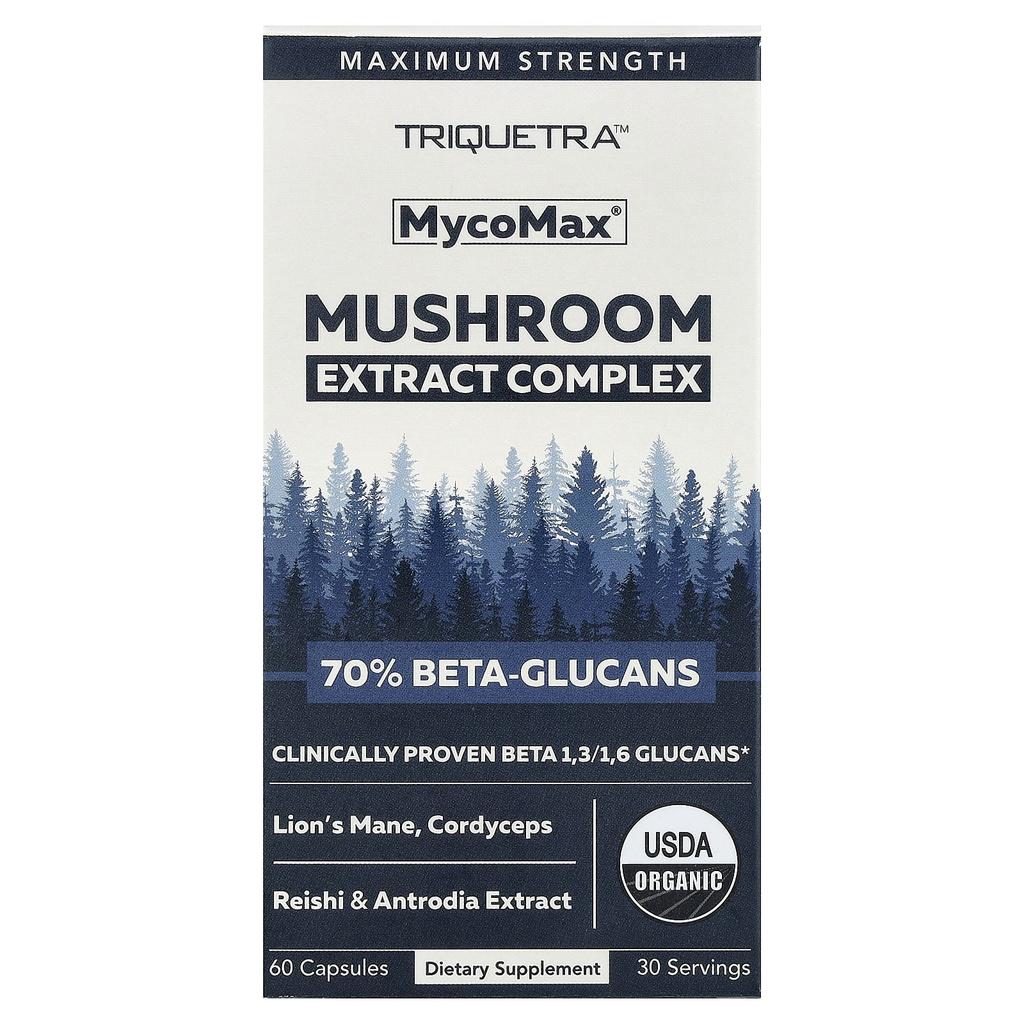 Triquetra Health, MycoMax®, Mushroom Extract Complex, Maximum Strength, 60 Capsules