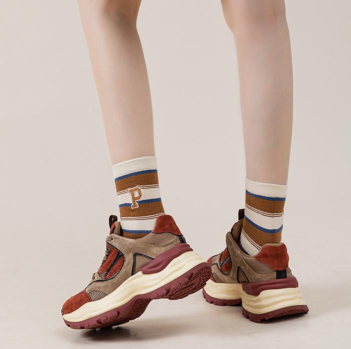 Fashion 5.5CM Air Mesh Genuine Leather Women Ankle Boot Summer Chunky Sneaker Genuine Leather High Brand Designer Shoes Breathable