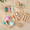 5 pezzi di giocattoli in legno Montessori per neonati, bambini, possono masticare, sonagli per le mani, giocattoli per l'educazione prescolare, formazione dell'udito, regalo di nascita