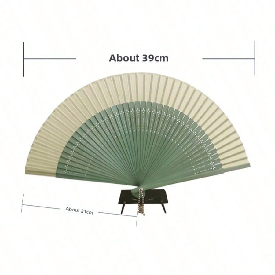 Ancient-style Fan Folding Fan Chinese Style Summer Hanfu Qipao Folding Fan Small Bamboo Fan Dance Fan Dance Fan Green Fan